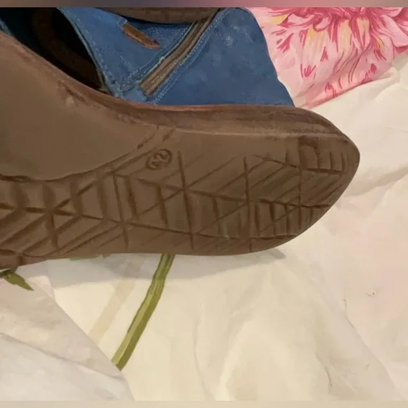 MIZ MOOZ sandals flats ankle w buckle strap cuff Blue Open-Toe back ZIPPER 42 - Picture 10 of 16